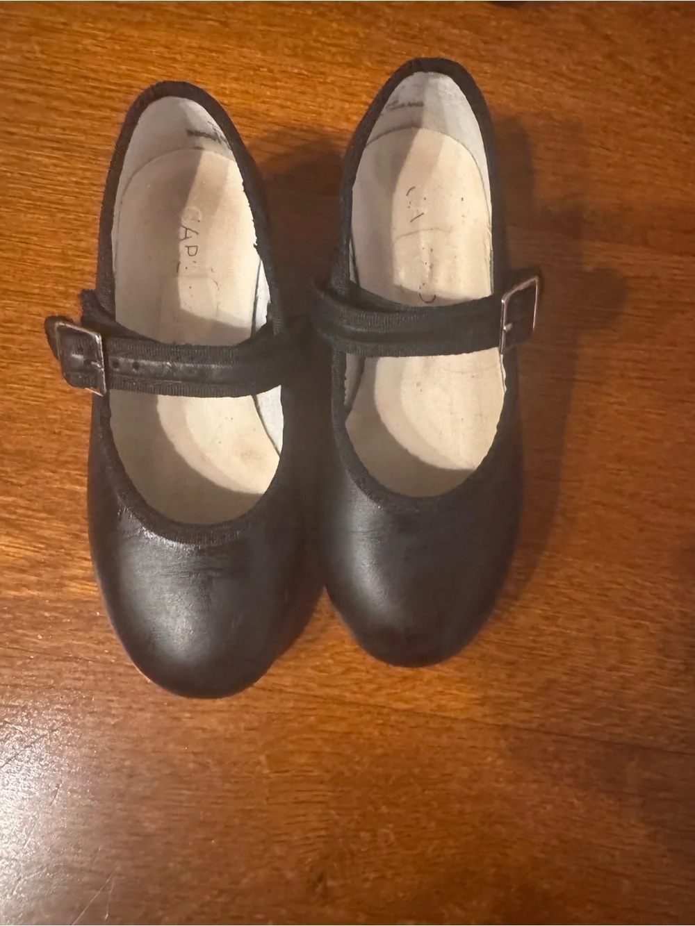 Capezio Black Matte toddler size 10- tap shoes -used